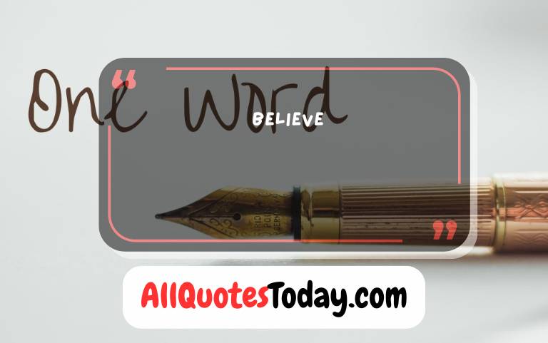 Deep One Word Quotes on Life